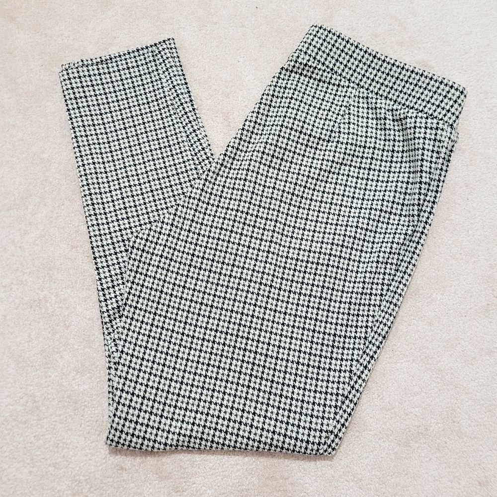 Cooper & Ella Women's Pants Size L Brown Black White Houndstooth Stretch Pullon - Picture 4 of 12